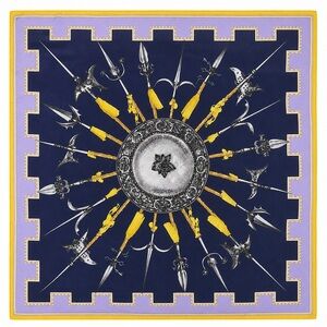 Mariano Rubinacci Silk Pocket Square | Heritage Collection Cavalry in Arms